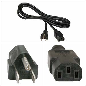 AC-PC-4ft -- AC power cord, UL heavy duty 3 wires, 4 ft long - 4 ft heavy duty power cord